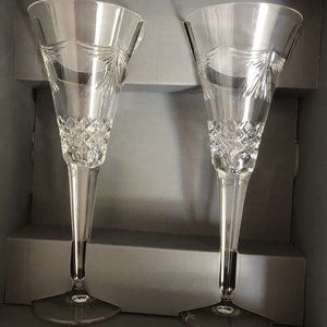 Waterford Millennium Peace Flutes, Pair, MIB